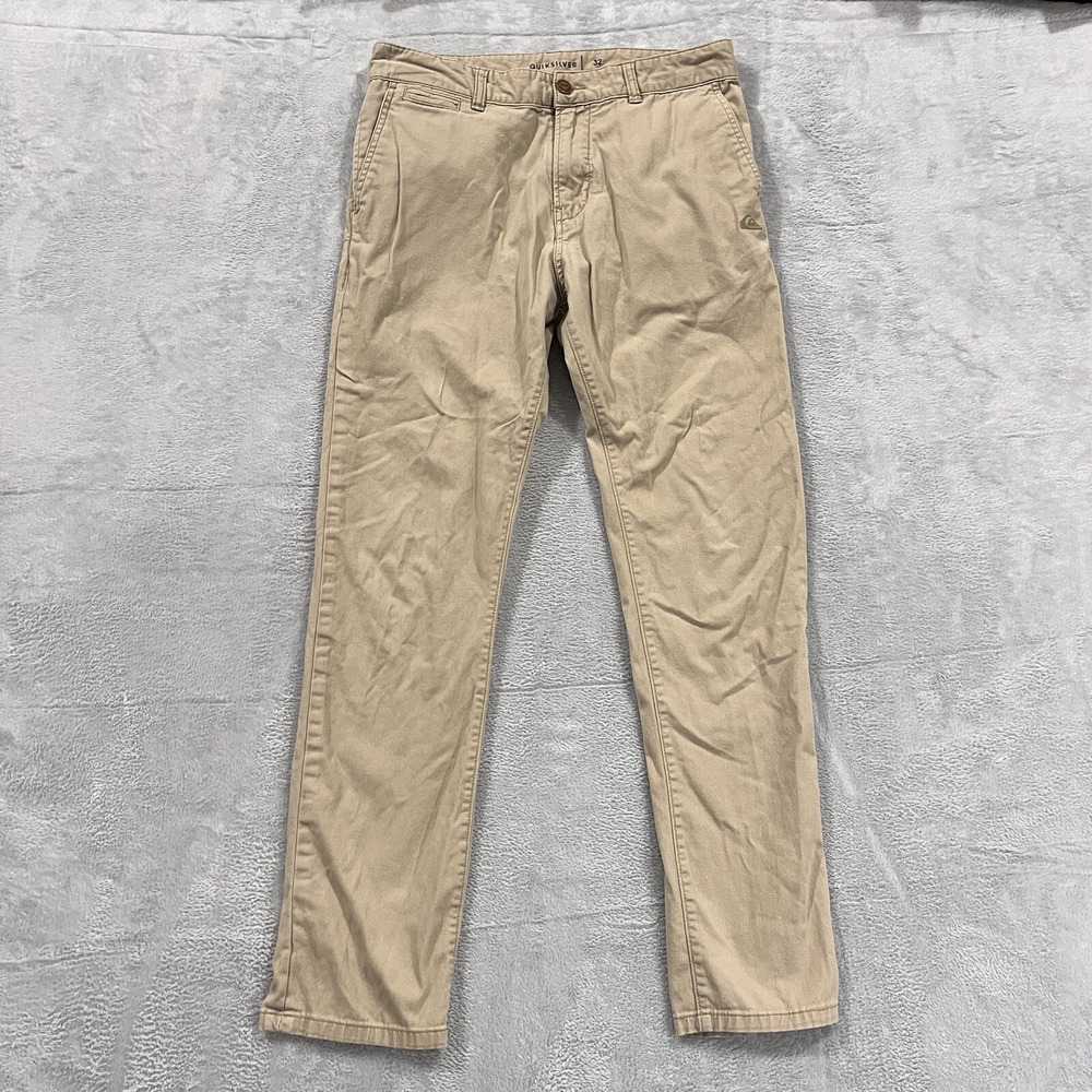 Quiksilver Chino Pants Mens 32x30 Straight Tapered Fit Flat Front Preppy